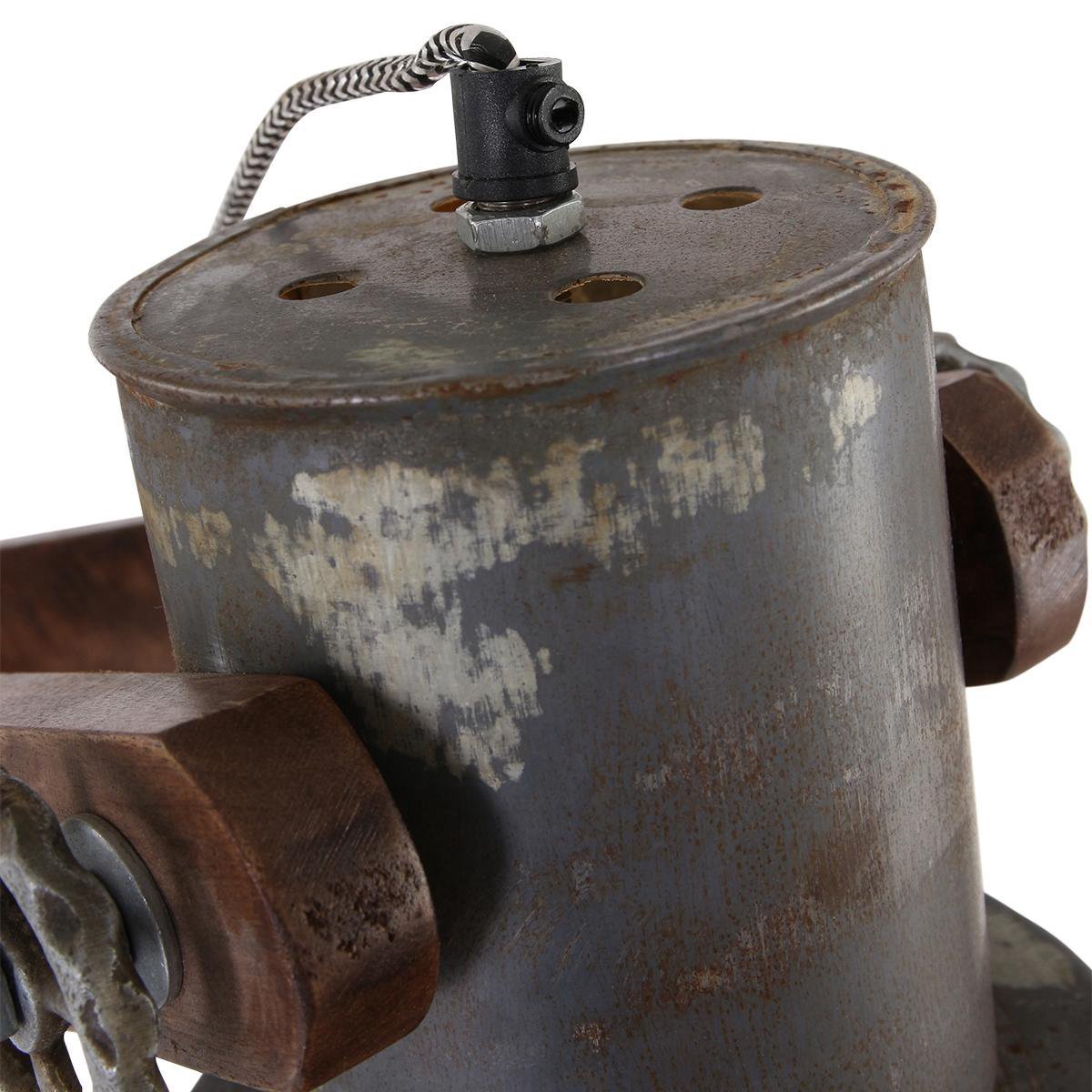 Light & Living - Vloerlamp 84x16x125 Hout En Vintage Zilver - Bruin