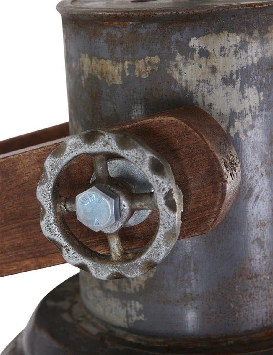 Light & Living - Vloerlamp 84x16x125 Hout En Vintage Zilver - Bruin