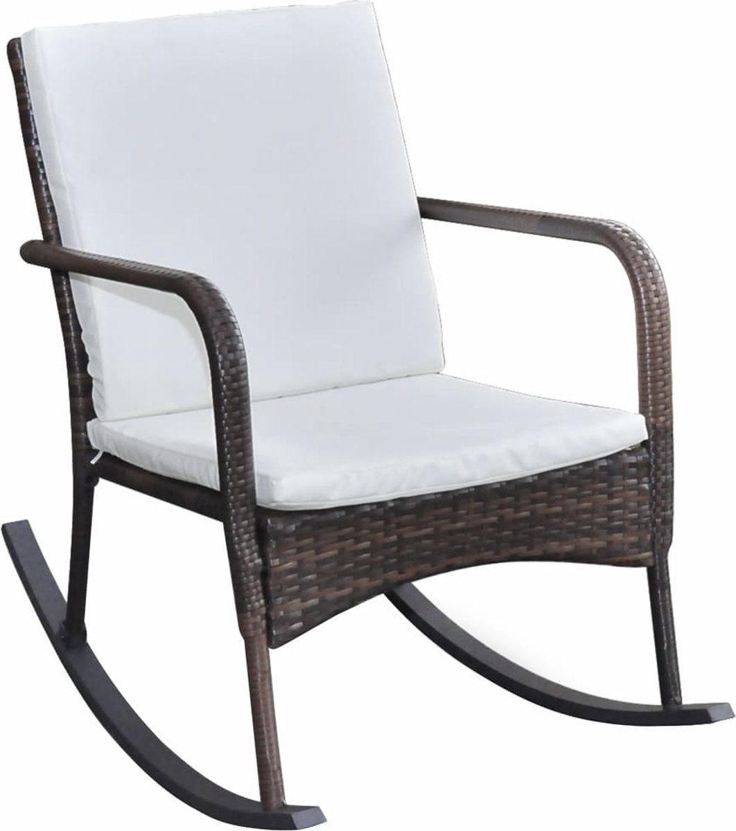 Vidaxl Tuinschommelstoel Poly Rattan - Bruin