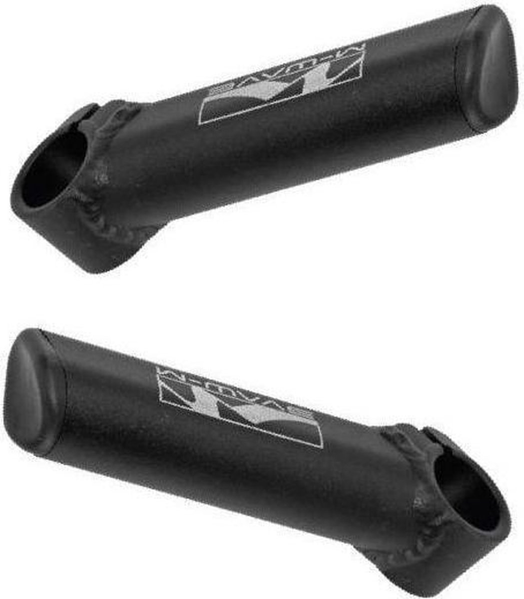 M-wave Handvatten Bar End Kort Aluminium Mat Per 2 St. - Zwart