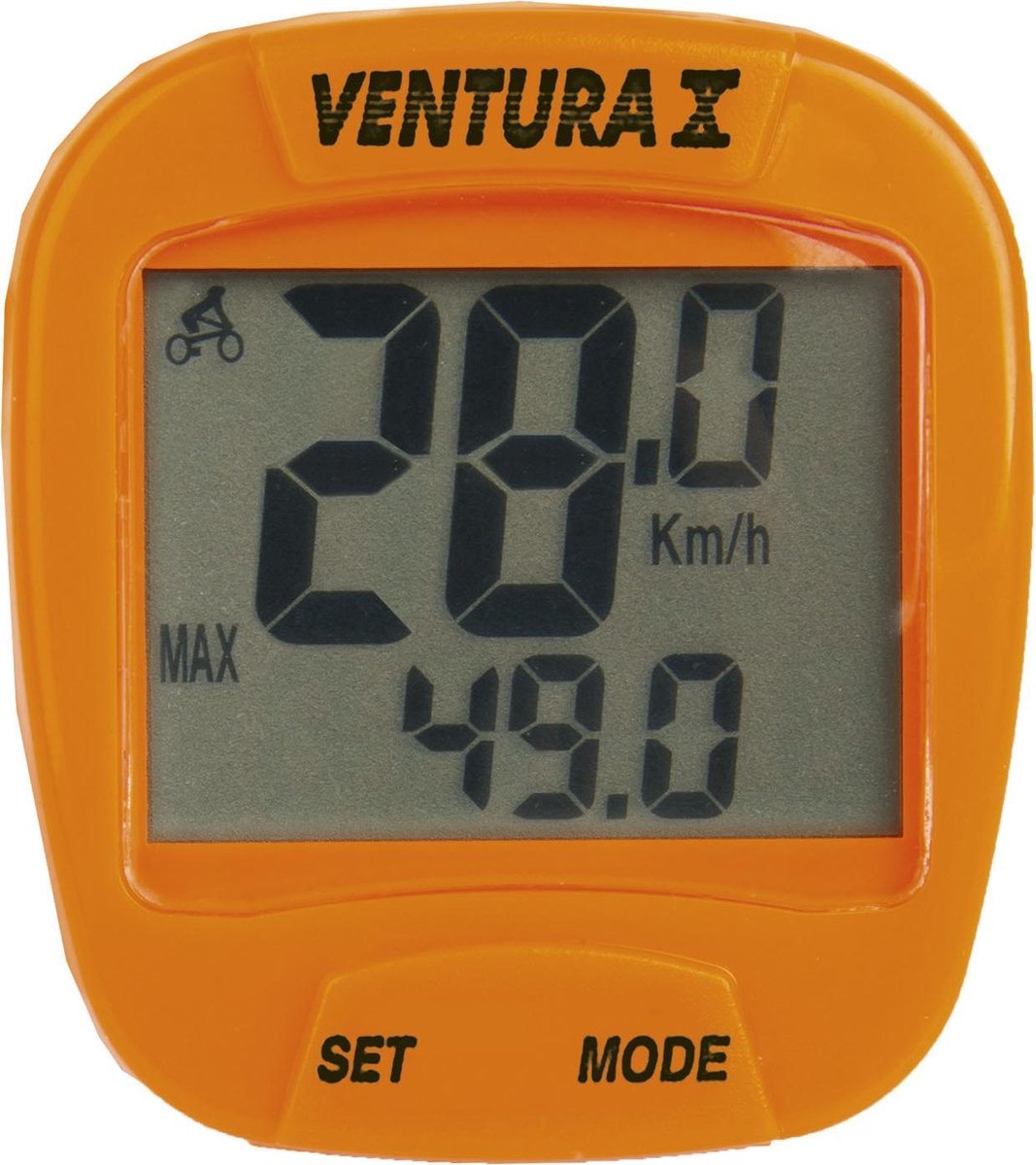 Ventura Fietscomputer X 10 Functies Bedraad - Oranje