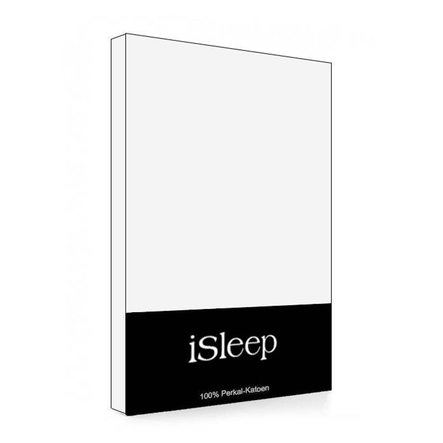 iSleep Hoeslaken Perkal Katoen 180x210 - Wit