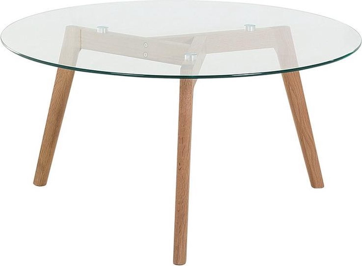 Beliani Minnesota Salontafel Glas 90 X 90 Cm - Bruin