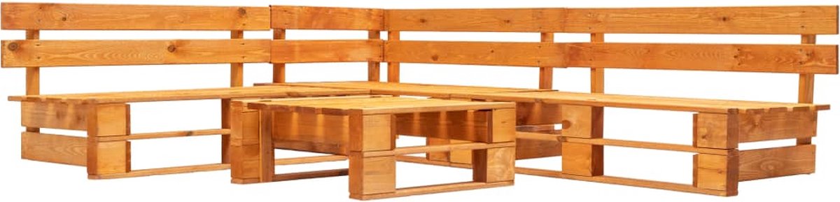 Vidaxl 4-delige Loungeset Pallet Hout Honing - Bruin