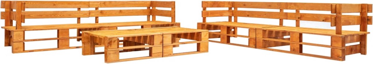 Vidaxl 6-delige Loungeset Pallet Hout Honing - Bruin