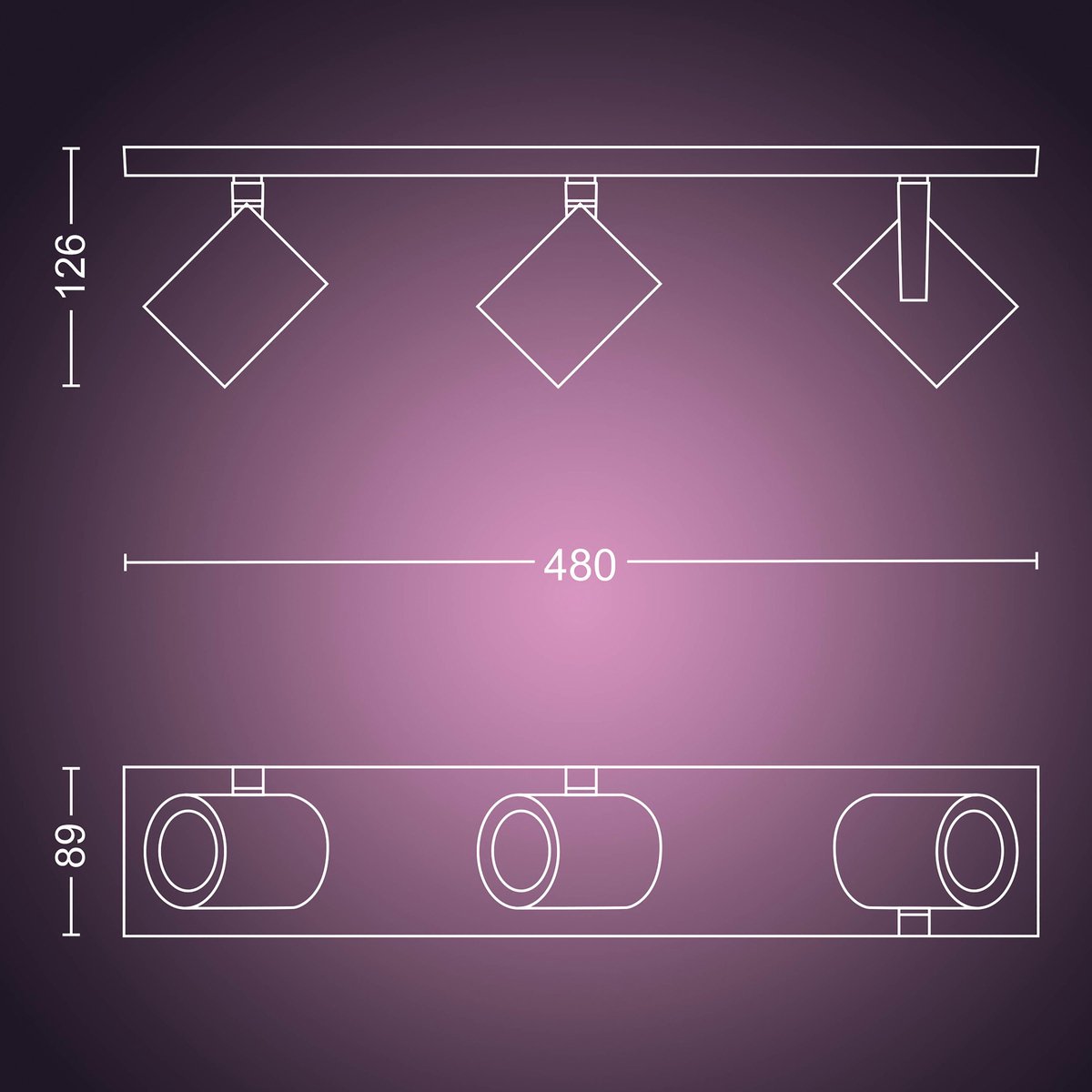 Philips Hue Argenta 3-Spot White & Colour - Wit