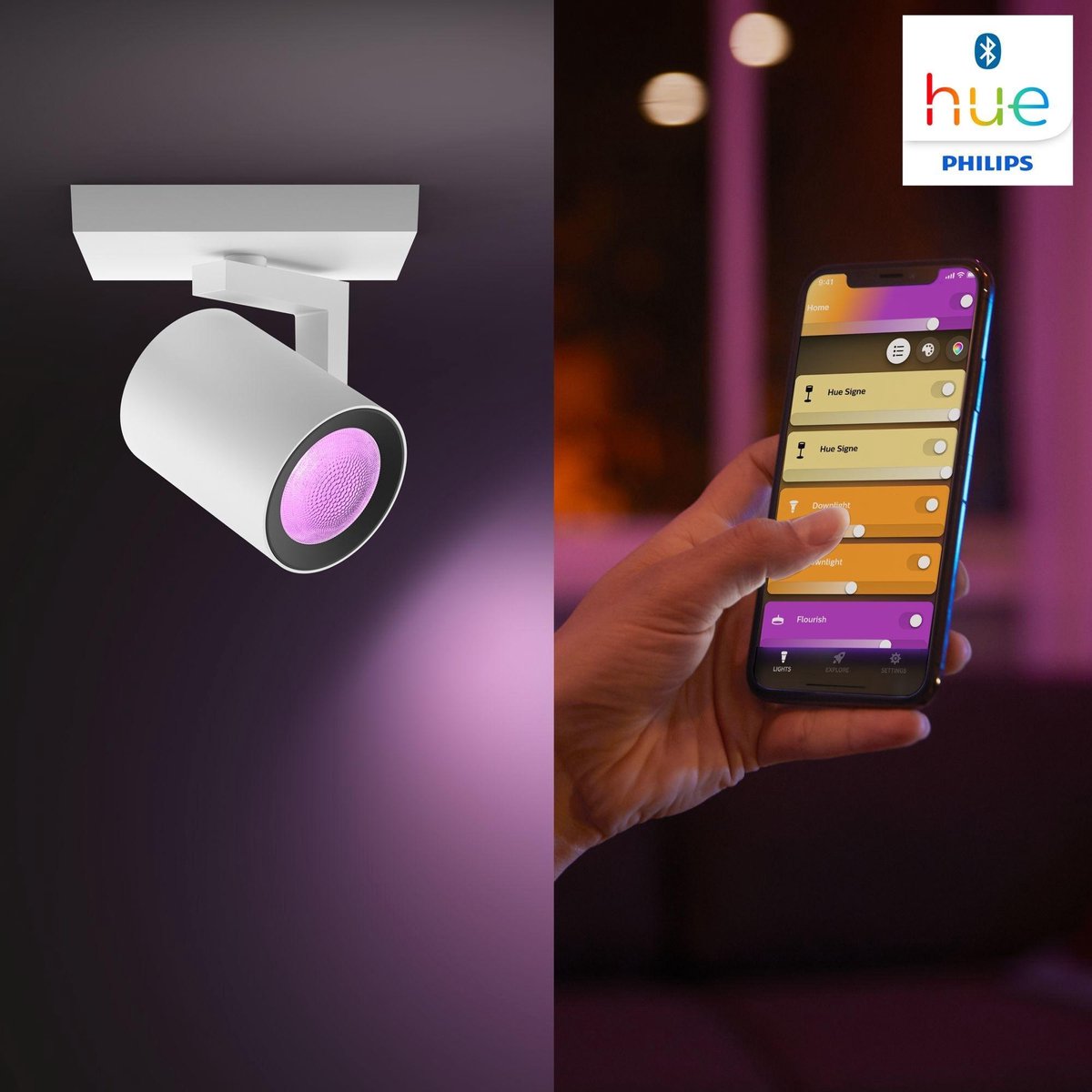 Philips Hue Argenta 3-Spot White & Colour - Wit