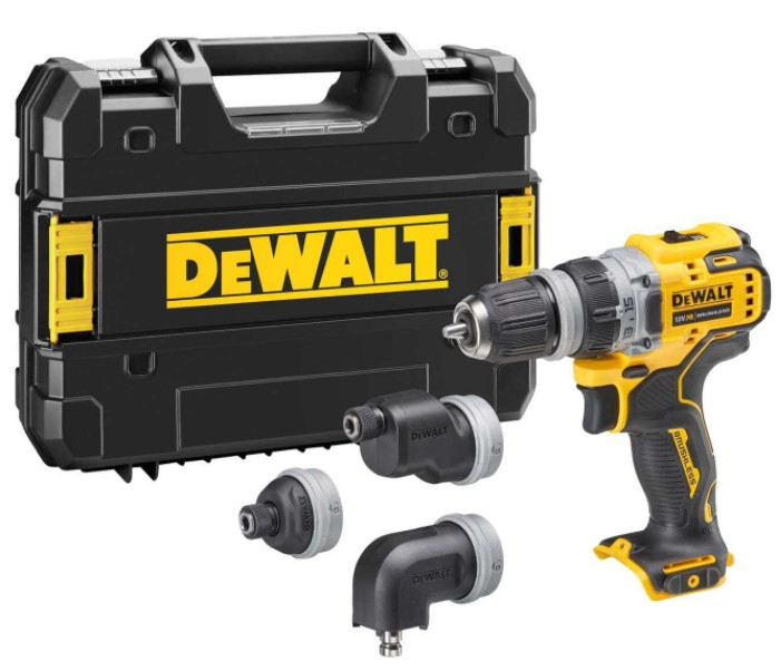 DeWalt DCD703NT Accuboormachine | met 4 verwisselbare koppen | 12 V | Excl. accu en lader