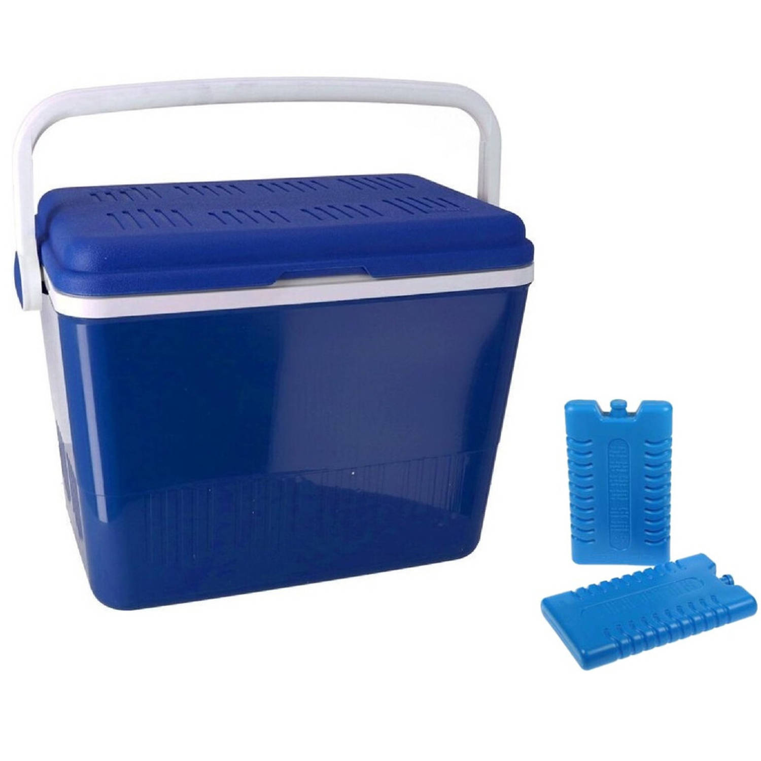 Koelbox 2-in-1 Donker 42 Liter 35 X 55 X 39 Cm Incl. 6 Koelelementen - Koelboxen - Blauw