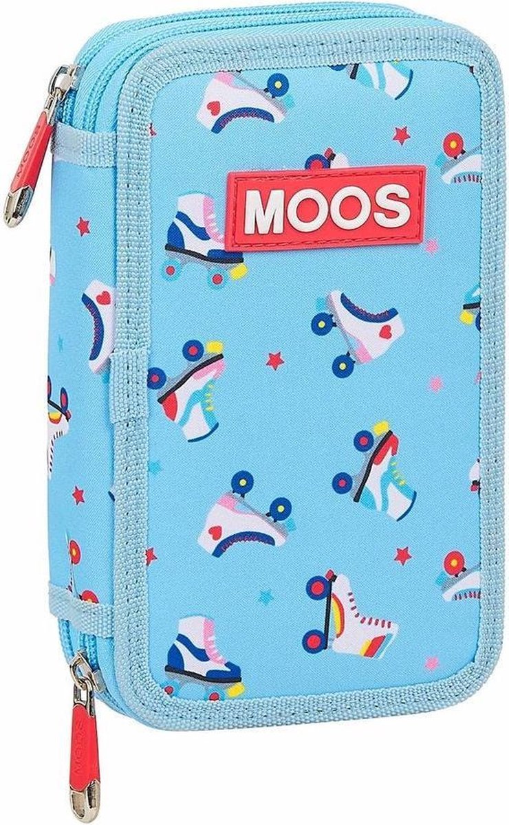 Moos Gevuld Etui Rollers - 19.5 X 12.5 Cm - 28 St. - Polyester - Blauw