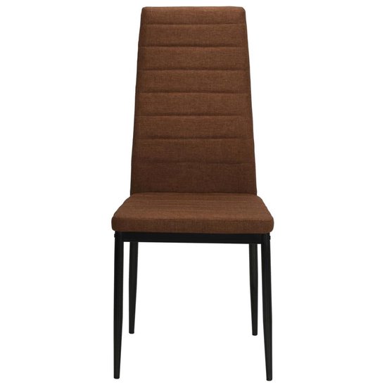 Vidaxl Eetkamerstoelen Stof 6 St - Bruin