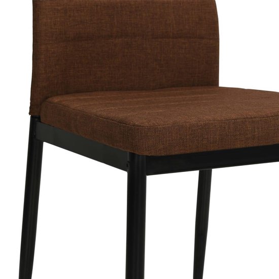 Vidaxl Eetkamerstoelen Stof 6 St - Bruin