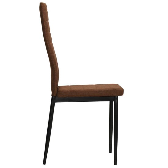 Vidaxl Eetkamerstoelen Stof 6 St - Bruin