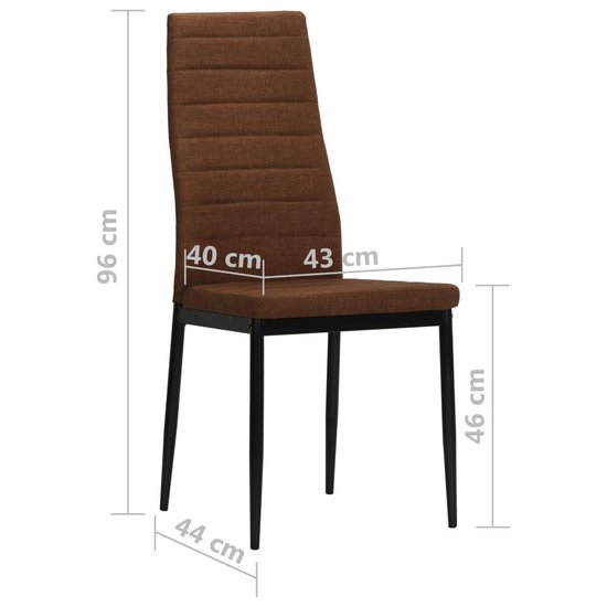 Vidaxl Eetkamerstoelen Stof 6 St - Bruin
