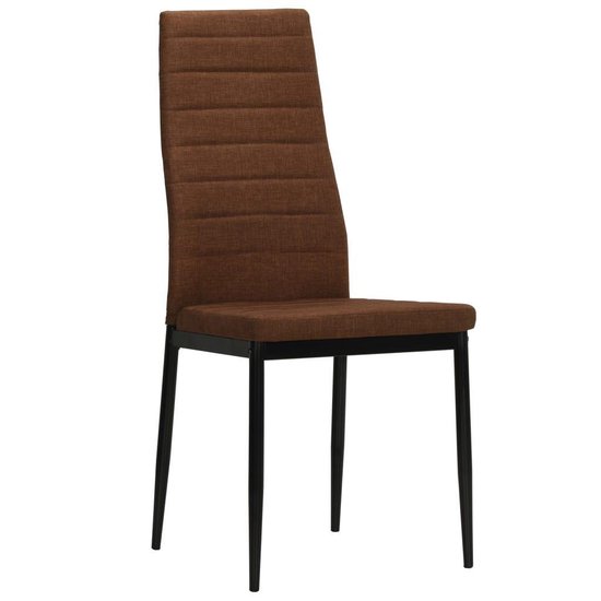 Vidaxl Eetkamerstoelen Stof 6 St - Bruin