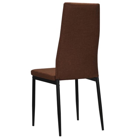 Vidaxl Eetkamerstoelen Stof 6 St - Bruin
