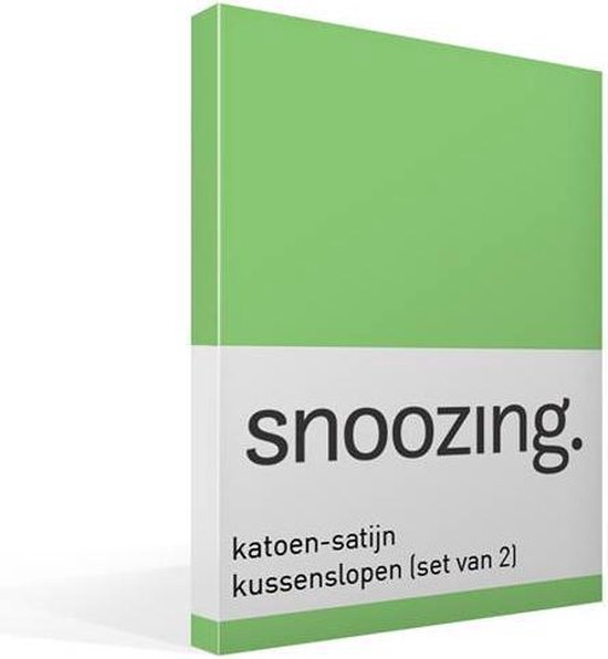 Snoozing Katoen-satijn Kussenslopen (Set Van 2) - 100% Katoen-satijn - 60x70 Cm - Standaardmaat - Lime - Groen