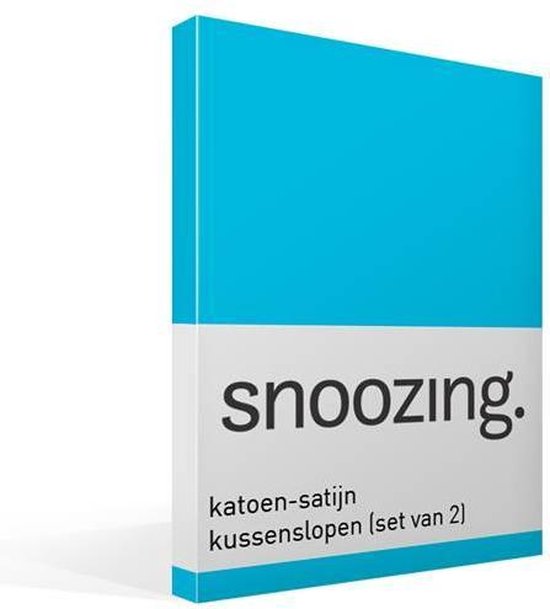Snoozing Katoen-satijn Kussenslopen (Set Van 2) - 100% Katoen-satijn - 60x70 Cm - Standaardmaat - - Turquoise