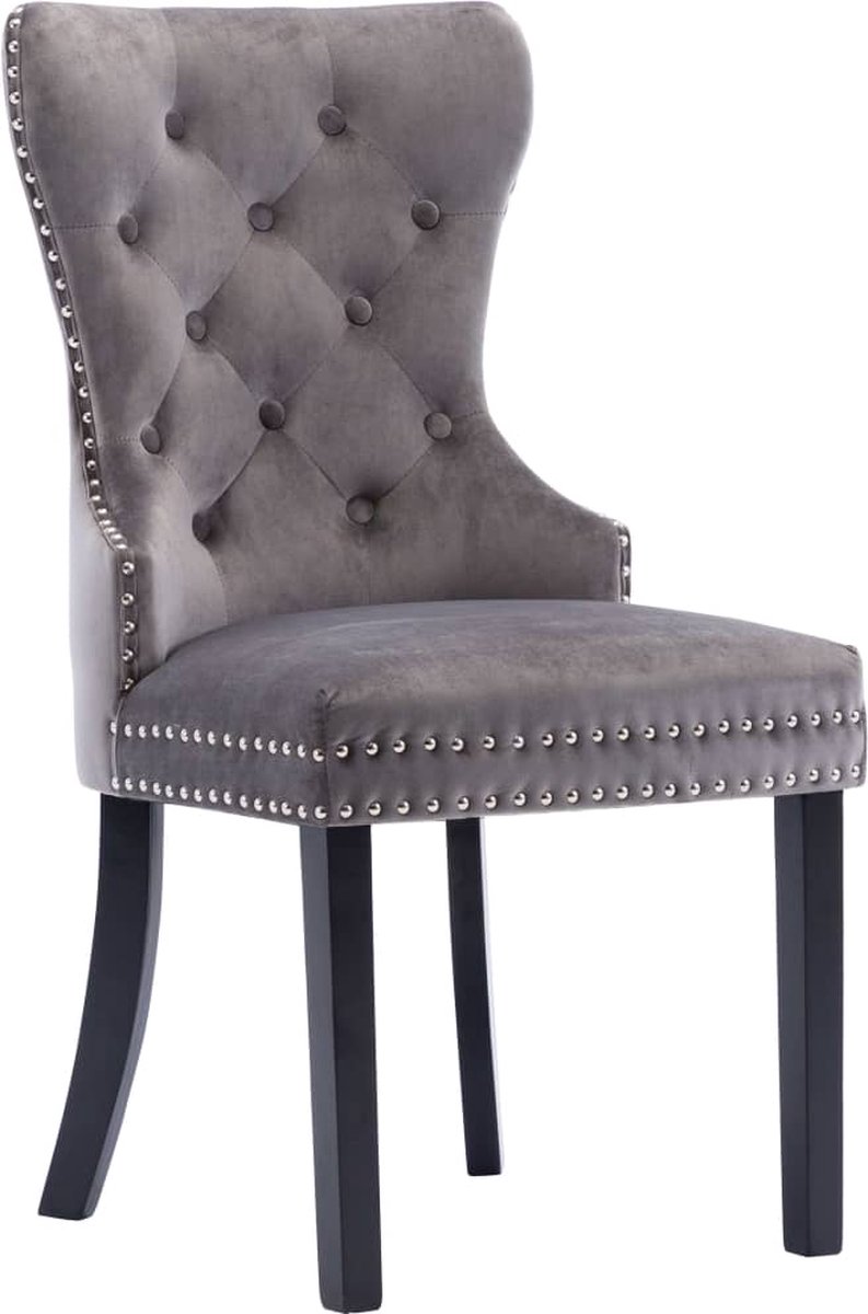 Vidaxl Eetkamerstoelen 6 St Fluweel - Grijs
