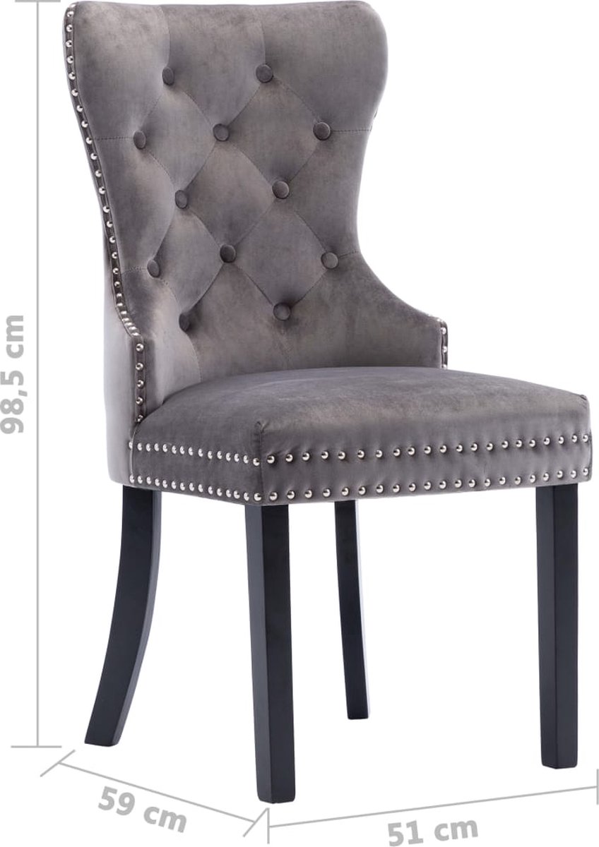 Vidaxl Eetkamerstoelen 6 St Fluweel - Grijs