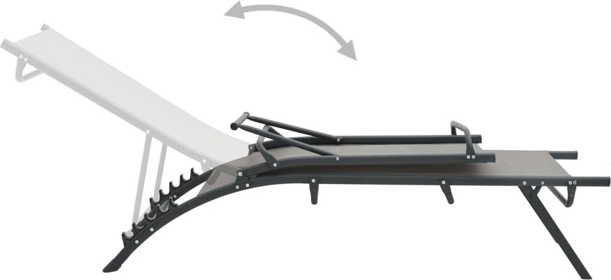 Vidaxl Ligbedden 2 St Textileen En Staal - Grijs