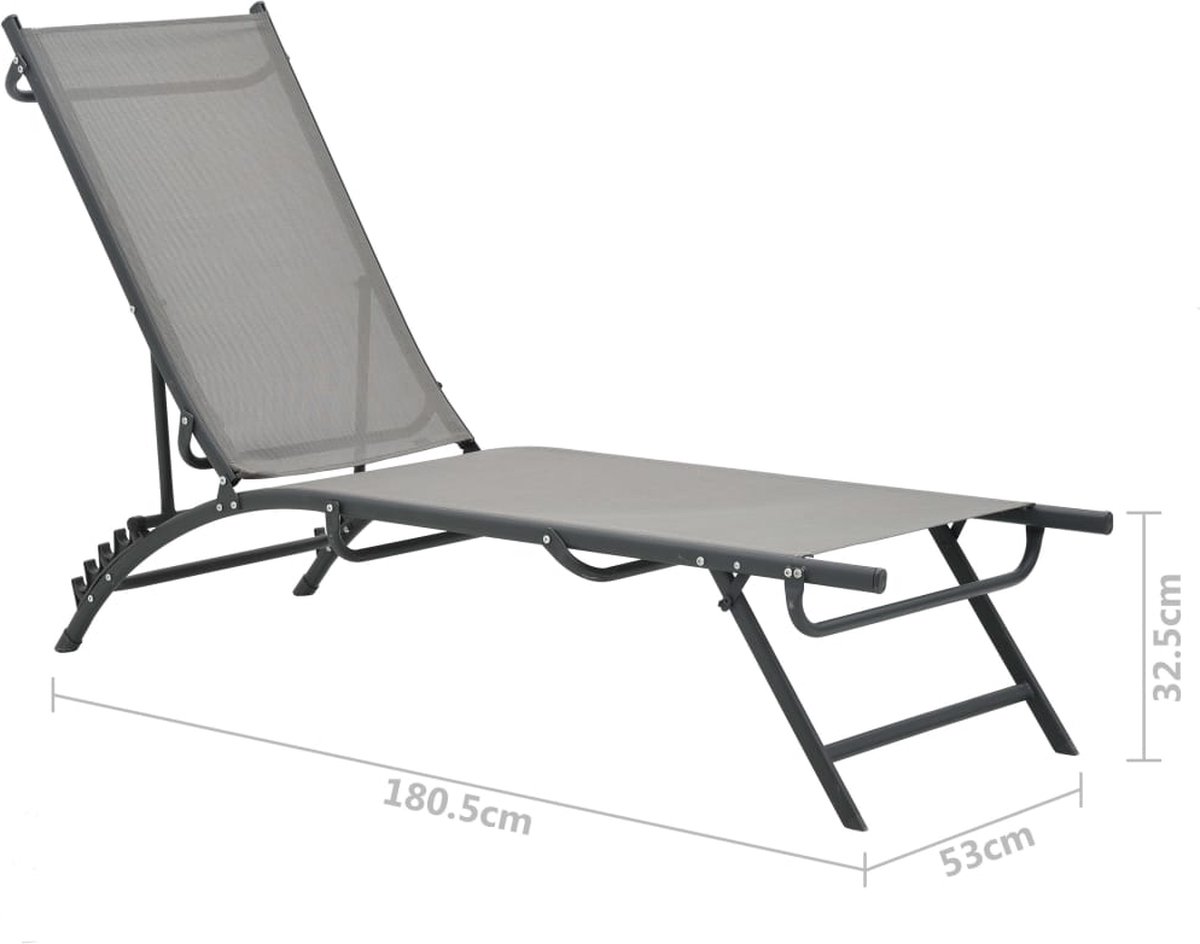 Vidaxl Ligbedden 2 St Textileen En Staal - Grijs