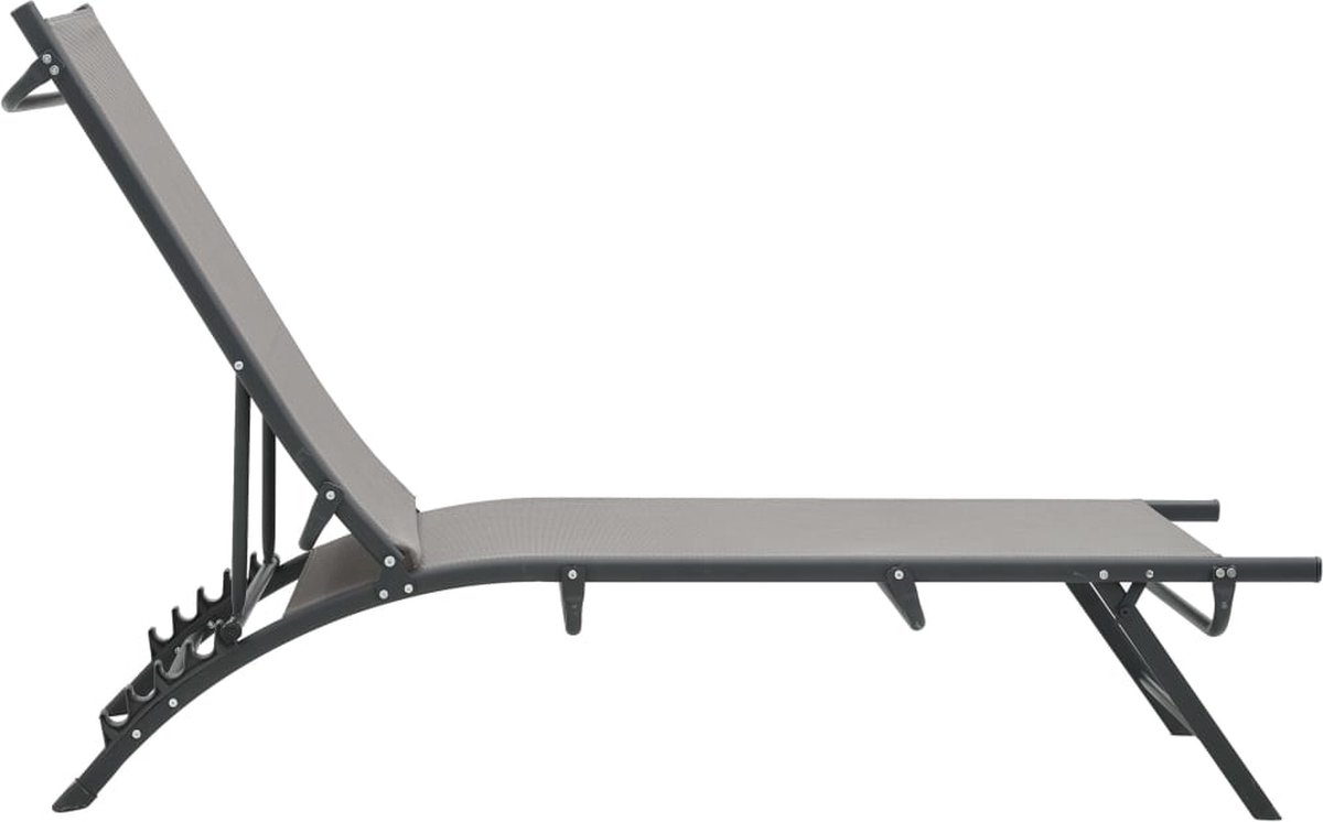 Vidaxl Ligbedden 2 St Textileen En Staal - Grijs