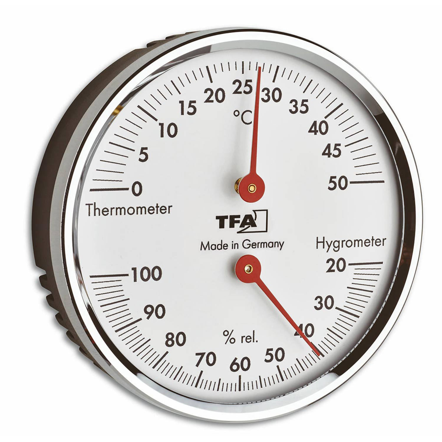 TFA Dostmann Tfa Analoge Thermo-hygrometer Met Metalen Ring - Silver