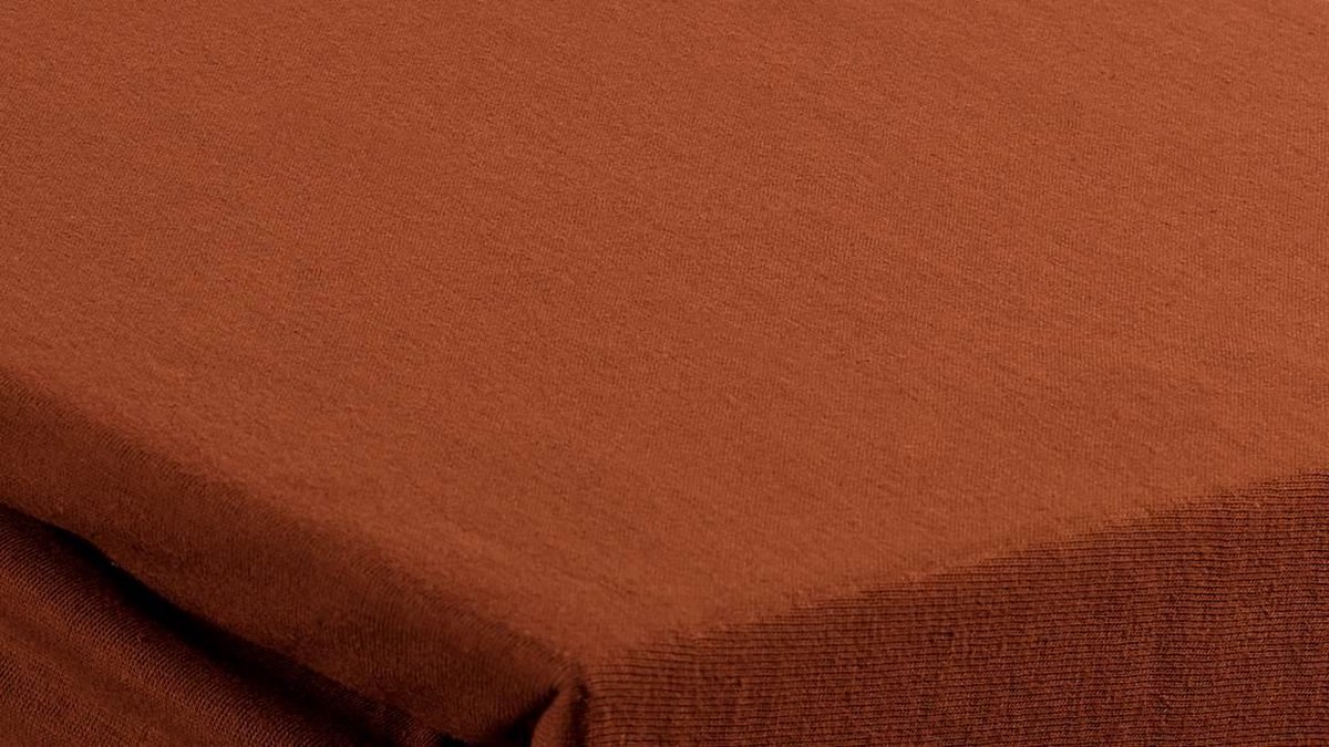 Beddinghouse Jersey Topper Hoeslaken - 100% Gebreide Jersey Katoen - Lits-jumeaux (180x200/220 Cm) - Terra - Rood