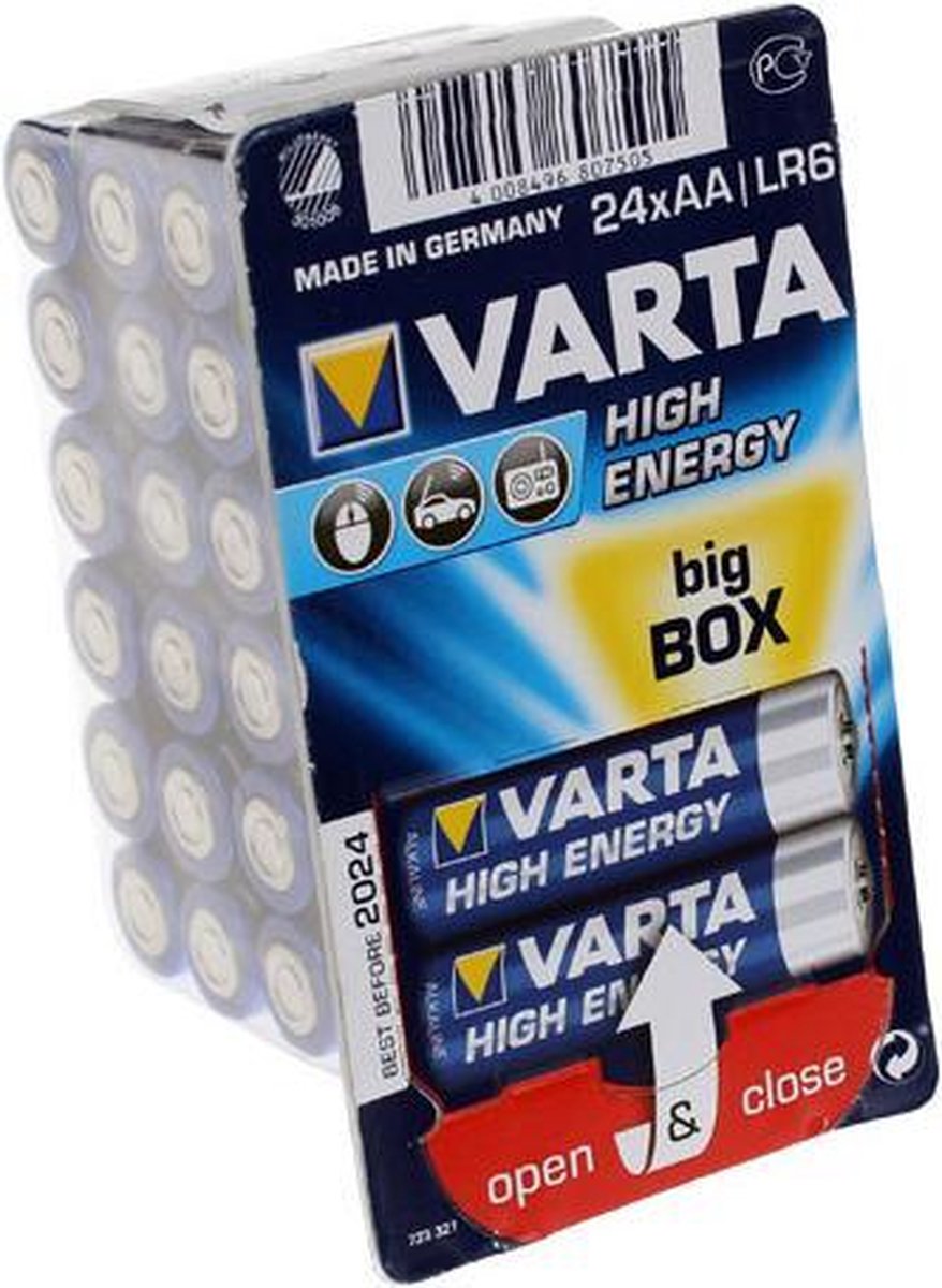 Varta Big Box Ll 24 Aa Highenergy Lr06 4906301124