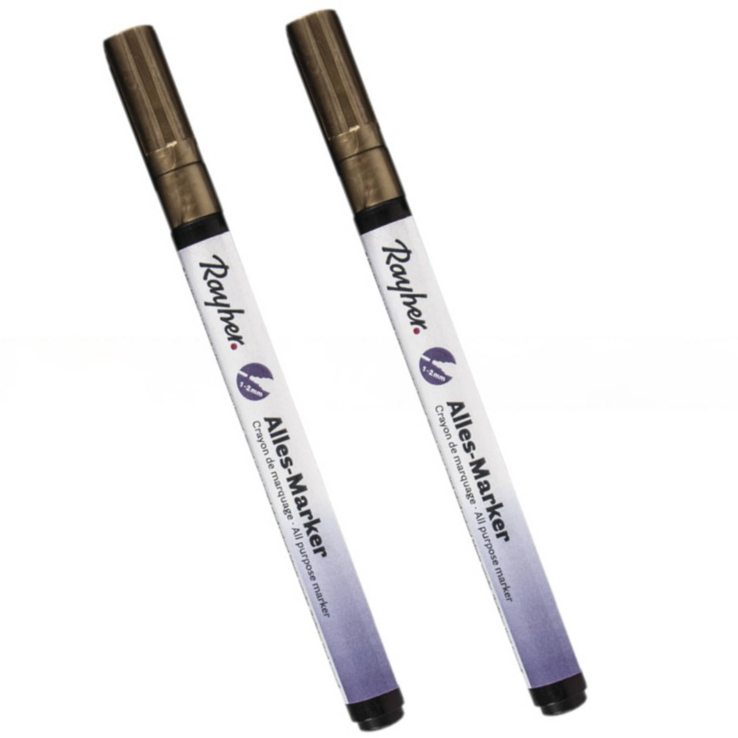 Rayher Hobby 2x Stuksen Marker Stift Met Een Fijne Punt - Hobbystiften - Goud