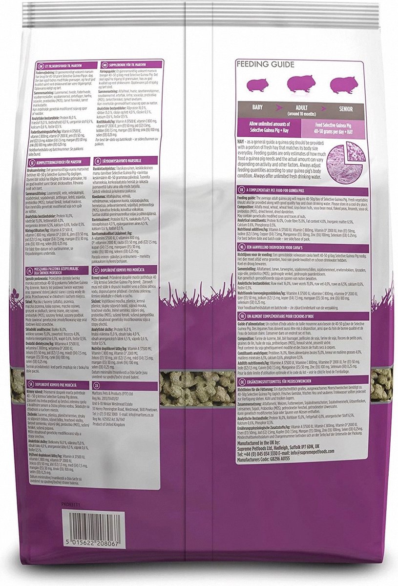 Supreme Science Selective Guinea Pig - Caviavoer - 1.5 kg