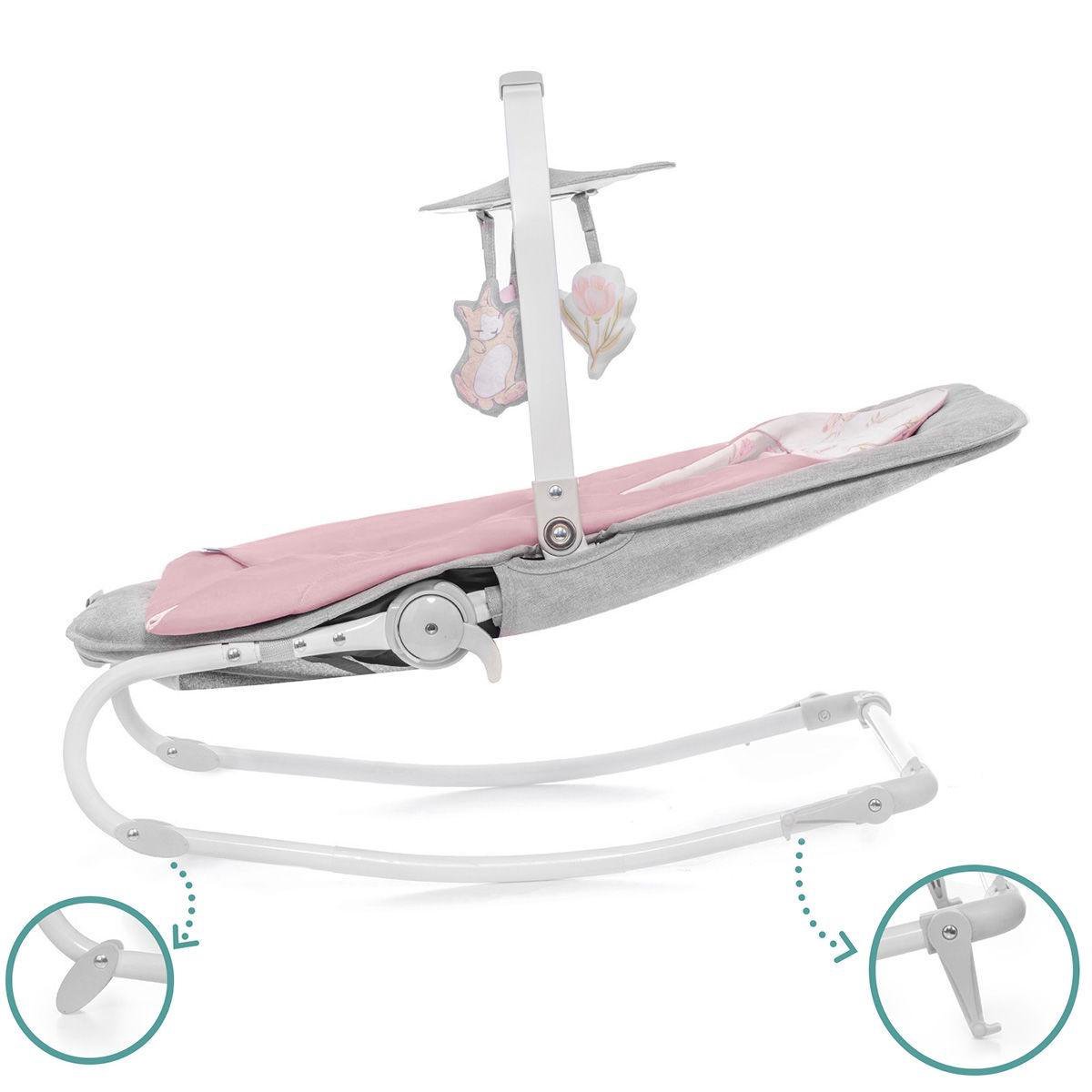 Kinderkraft - Wipstoel - Schommelstoel - Felio - Stone - 45 X 66 X 66 Cm - 3 Kg - - Roze