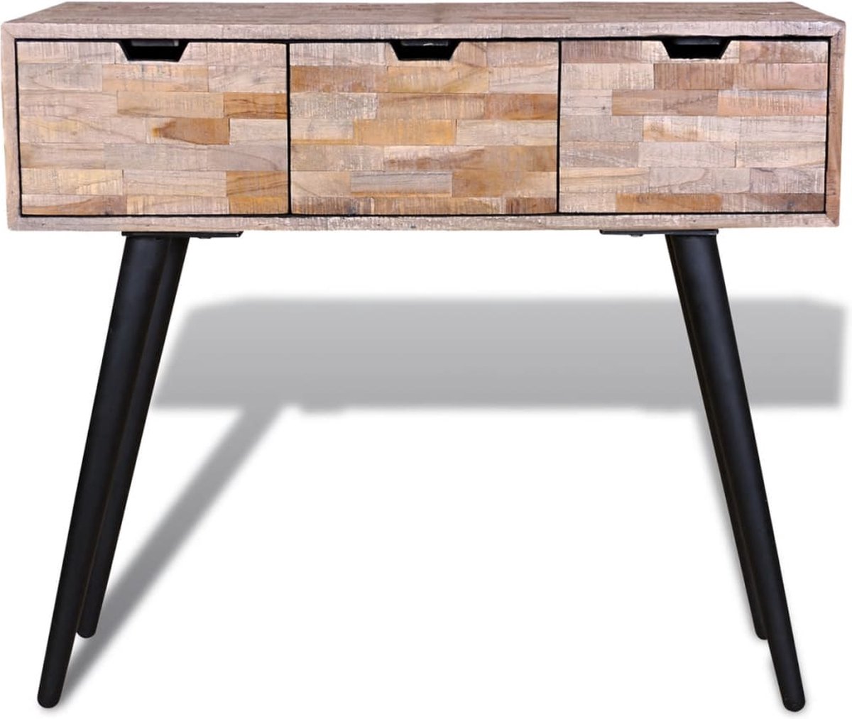 Vidaxl Wandtafel Met 3 Lades Gerecycled Teakhout - Bruin