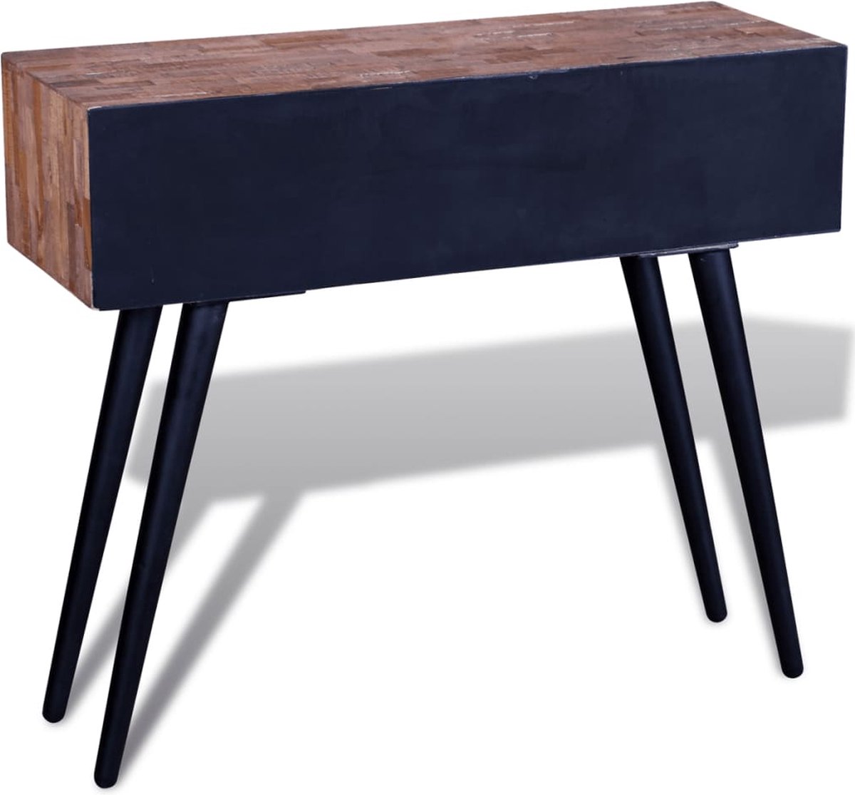 Vidaxl Wandtafel Met 3 Lades Gerecycled Teakhout - Bruin