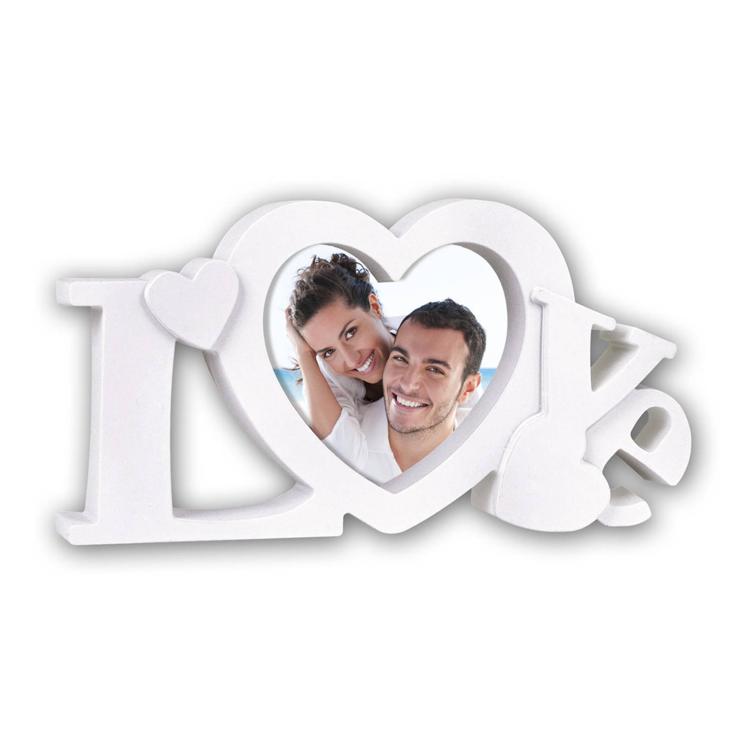 Kunststof Fotolijst Love Geschikt Voor Een Foto Van 10 X 10 Cm - Fotolijsten - Wit