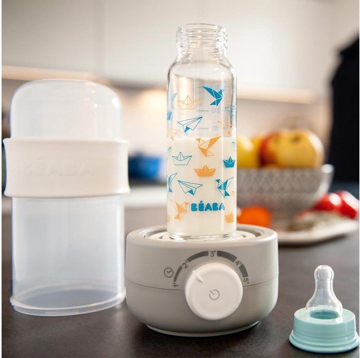 Beaba Babymelk Tweede: Stoomflesverwarmer - Grijs