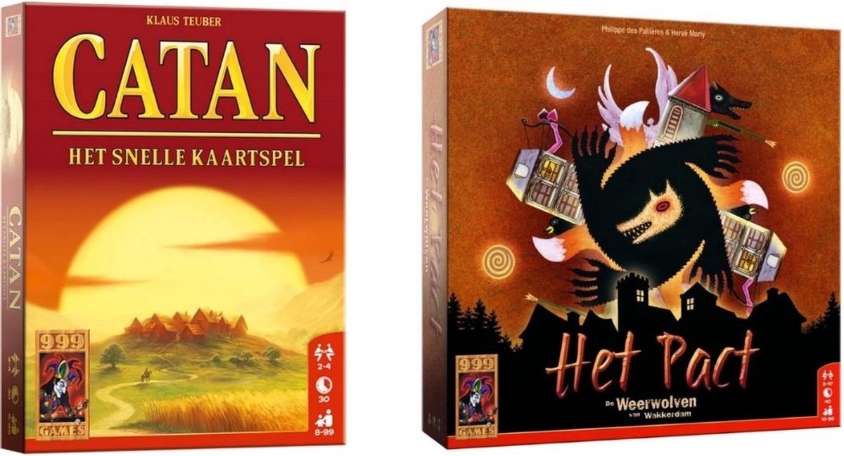 999Games Spellenbundel - Kaartspel - 2 Stuks - Catan: Het Snelle Kaartspel & Weerwolven Van Wakkerdam: Het Pact