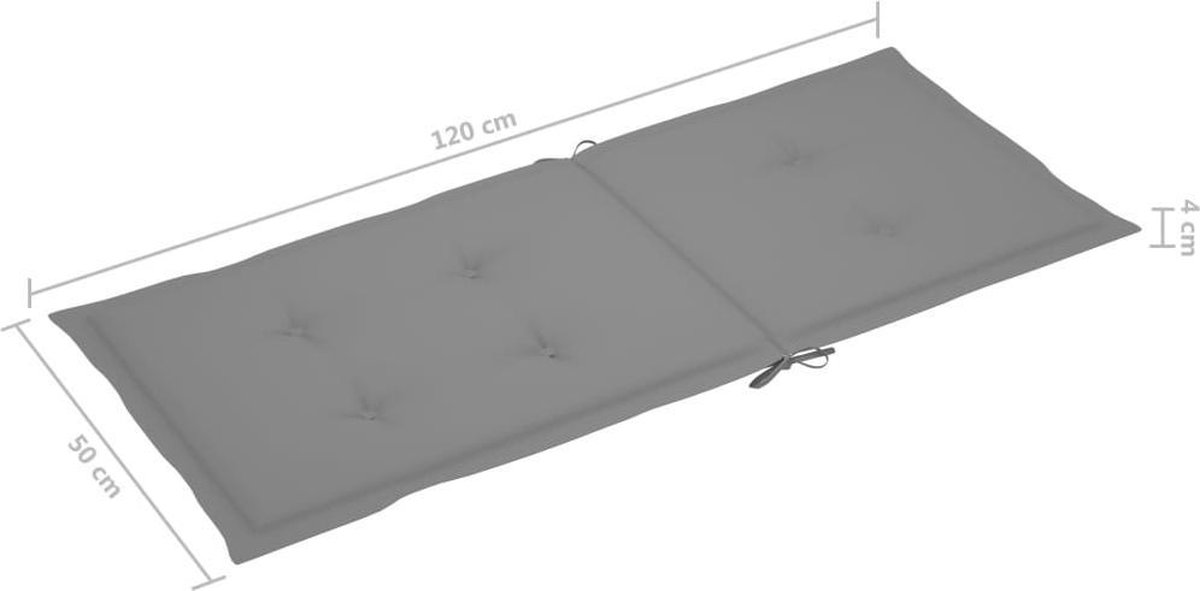 Vidaxl Schommelstoel Met Kussens Massief Acaciahout - Grijs