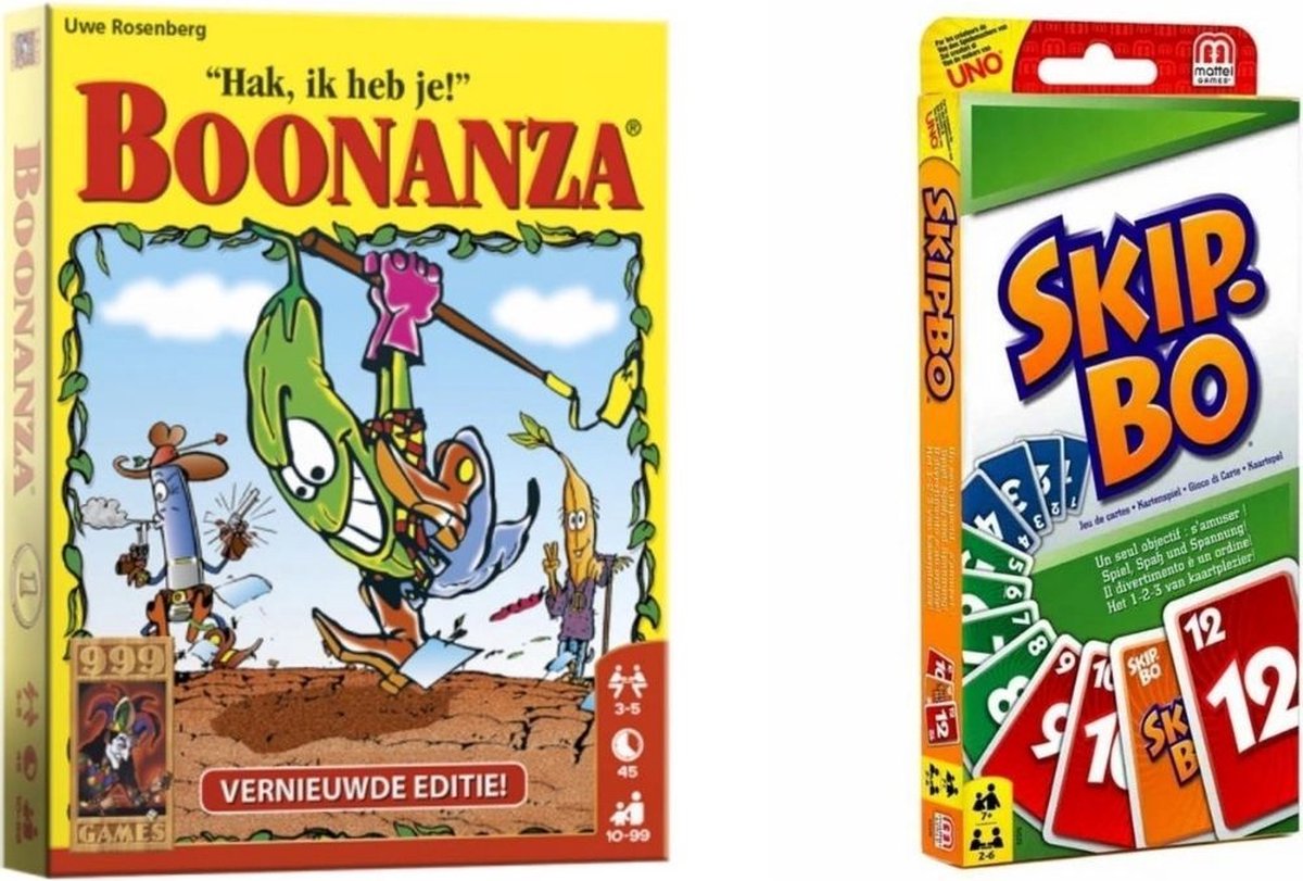 999Games Spellenbundel - Kaartspellen - 2 Stuks - Boonanza & Skip-bo