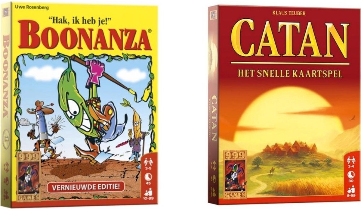 999Games Spellenbundel - Kaartspellen - 2 Stuks - Boonanza & Catan: Het Snelle Kaartspel