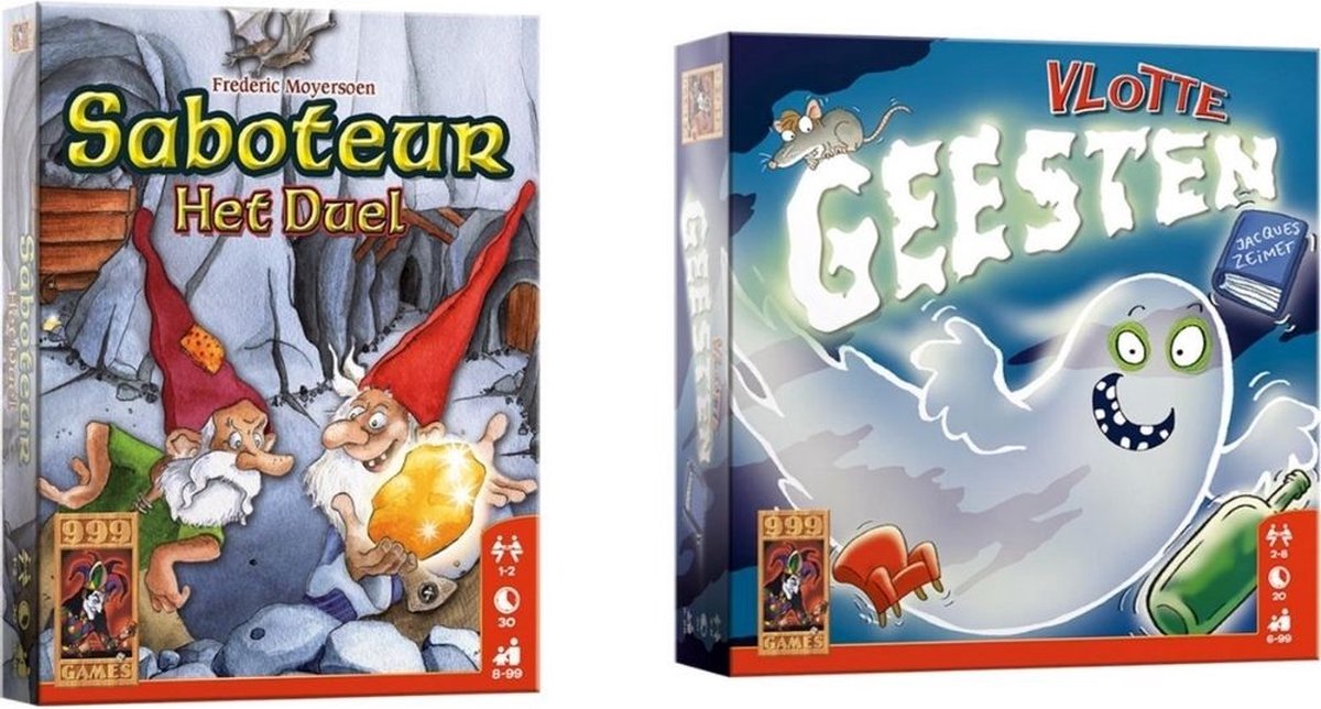 999Games Spellenbundel - Kaartspel - 2 Stuks - Saboteur: Het Duel & Vlotte Geesten