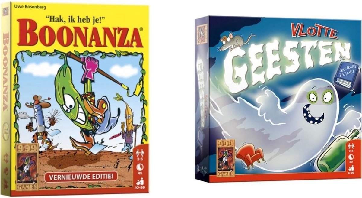 999Games Spellenbundel - Kaartspellen - 2 Stuks - Boonanza & Vlotte Geesten