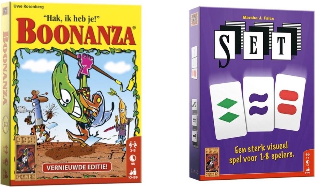 999Games Spellenbundel - Kaartspellen - 2 Stuks - Boonanza & Set!