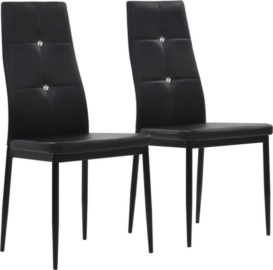 Vidaxl Eetkamerstoelen 2 St Kunstleer - Negro