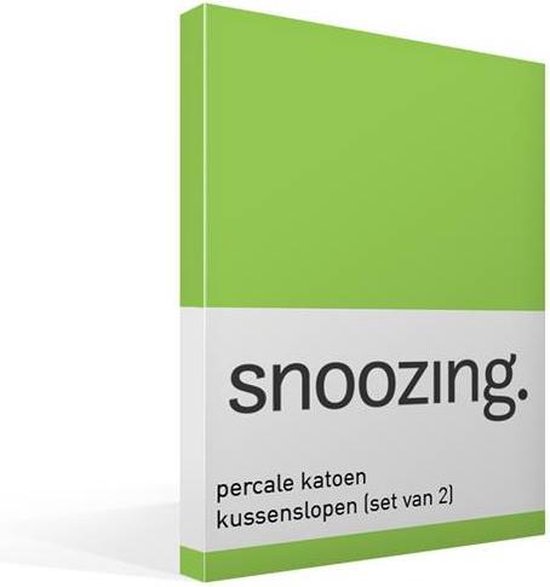 Snoozing Percale Katoen Kussenslopen (Set Van 2) - 100% Percale Katoen - 60x70 Cm - Standaardmaat - Lime - Groen