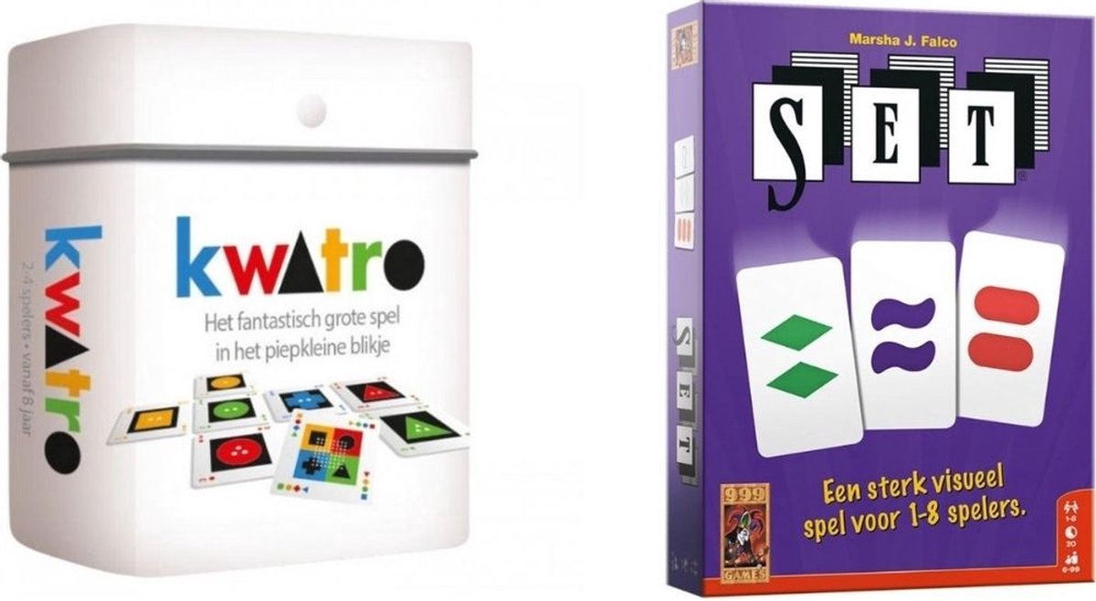 999Games Spellenbundel - Kaartspel - 2 Stuks - Kwatro & Set!