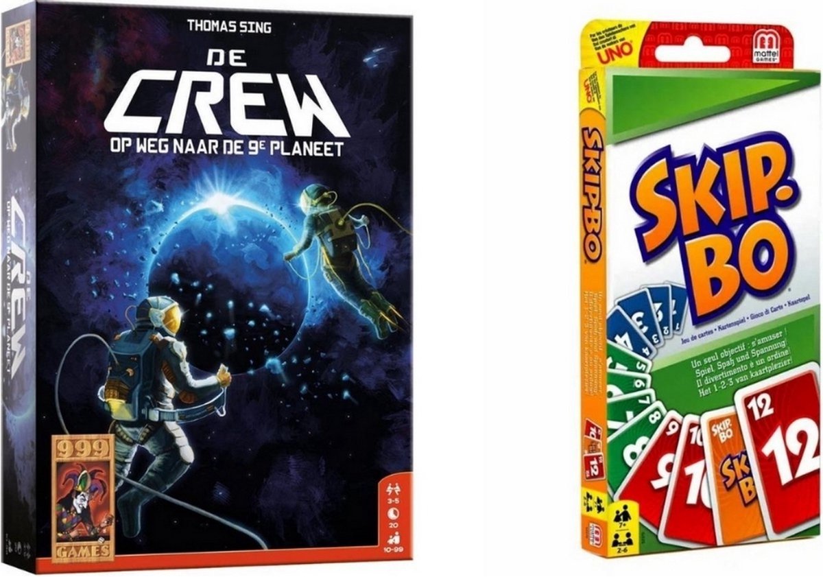 999Games Spellenbundel - Kaartspellen - 2 Stuks - De Crew & Skip-bo