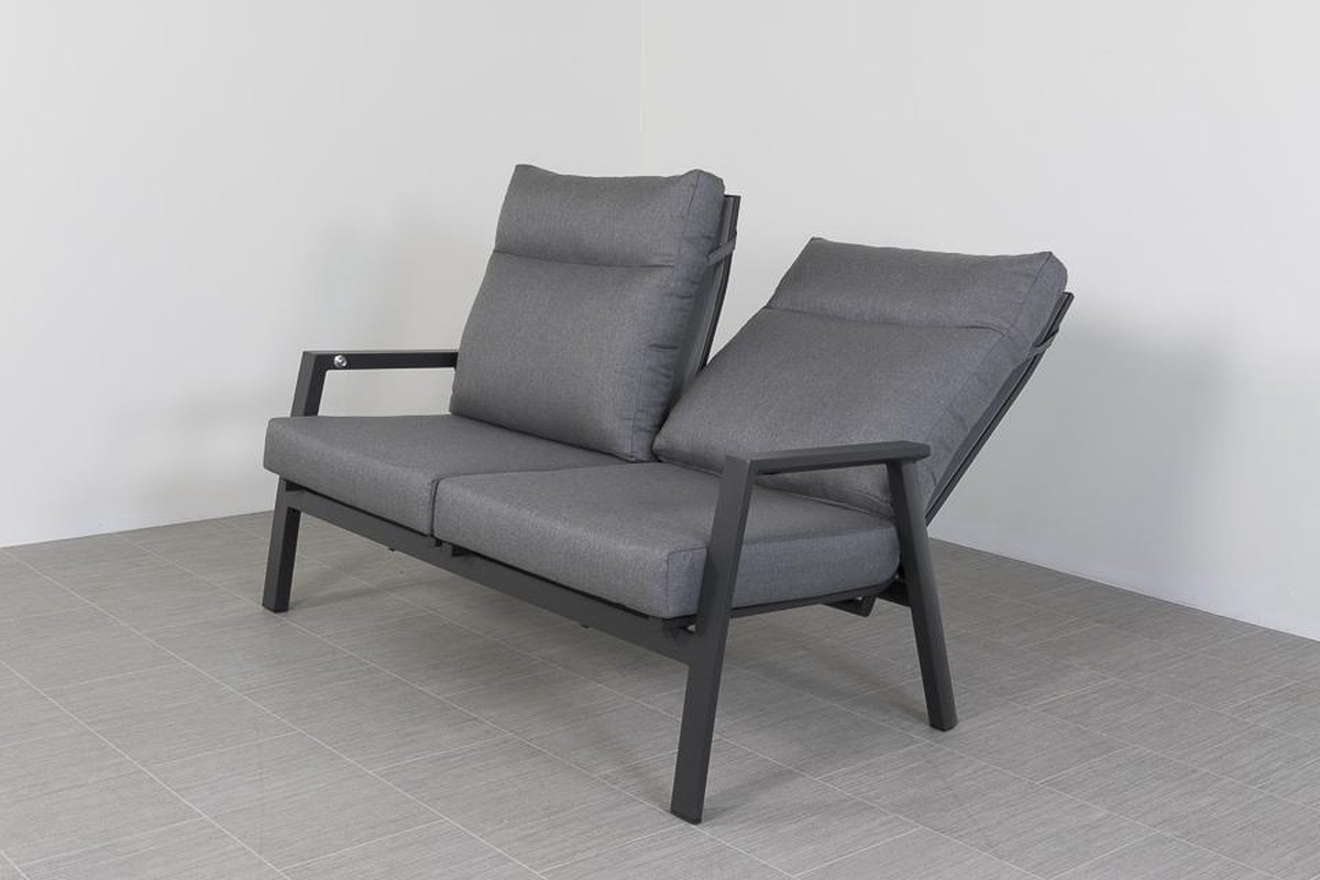 Vdg Azoren 2-zitsbank Verstelbaar - Antraciet - Grijs