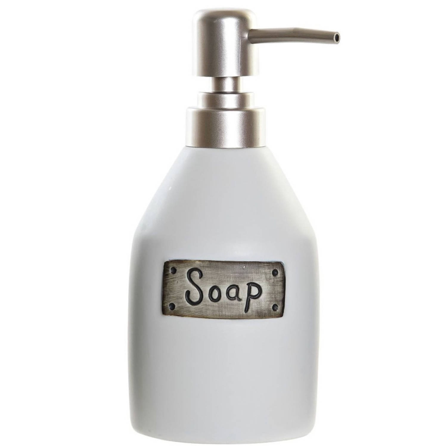 Zeeppompje/zeepdispenser Polystone 350 Ml - Zeeppompjes - Wit